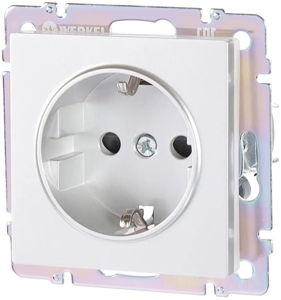 Розетка встраиваемая WERKEL с защитными шторками и заземлением 17782192