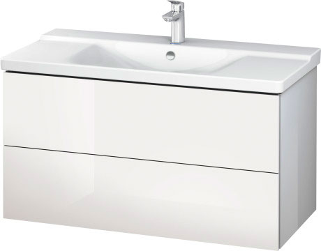 LC625001818 Тумбочка подвесная L-Cube #LC6250 1020 x 481 мм Белый матовый, декор Duravit - Вид №2
