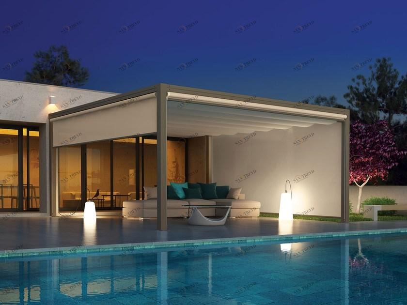 Giulio Barbieri Самонесущая пергола из алюминия и ПВХ со сдвижной крышкой sun-id-1444041