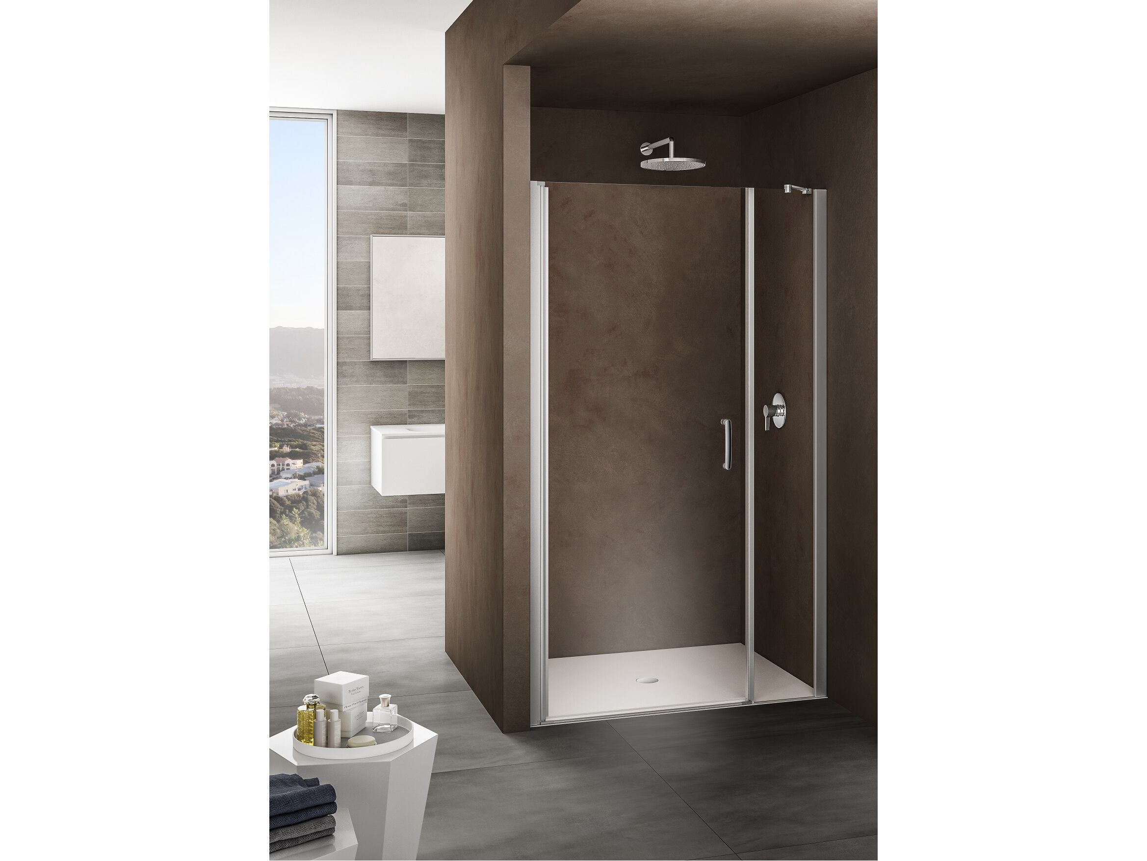 Стеклянная ниша душевая кабина с распашной дверью Provex Industrie ARCH-00089566 - Вид №1