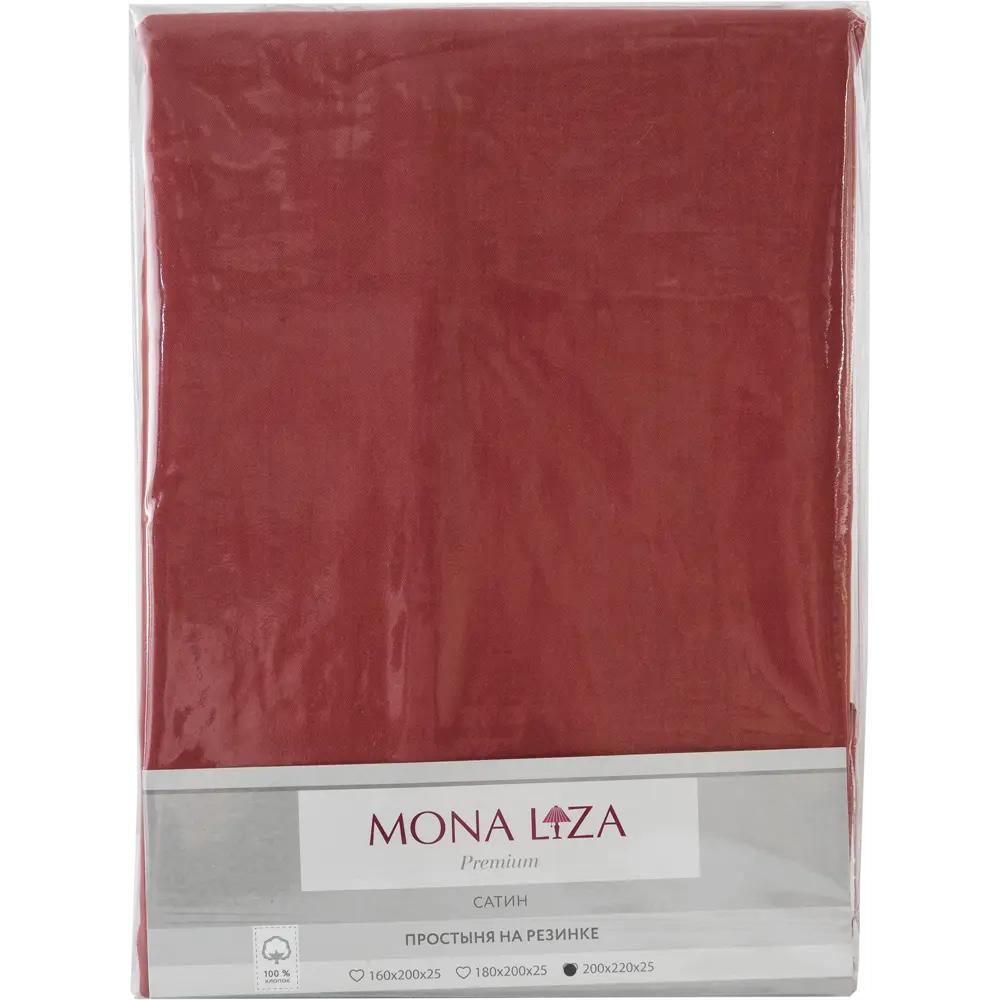 Простыня евро Mona Liza Premium, 200x220 см, сатин, цвет кирпичный 82493885 STLM-2145425 Santreyd  - Вид №2