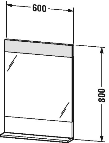 VE751101313 Vero Зеркало с полочкой внизу Американский орех, натуральный шпон Duravit - Вид №1