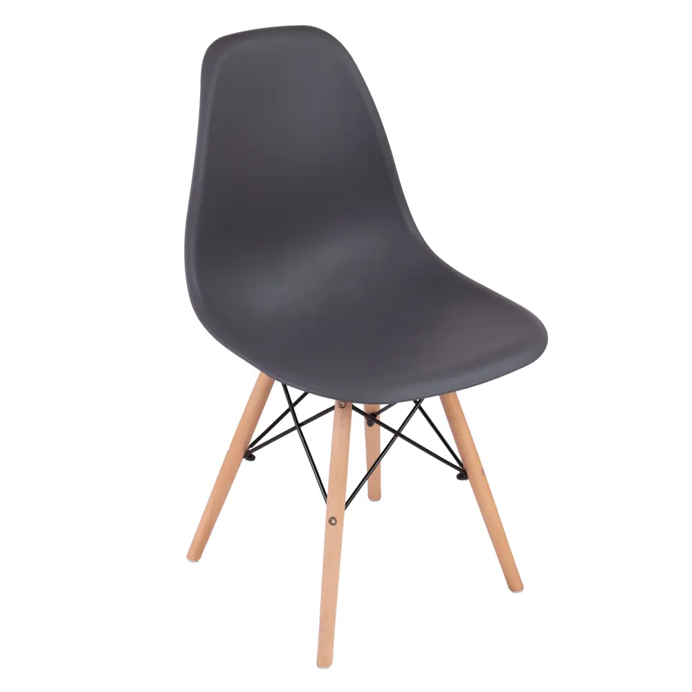 Стул Fitz STF-03-02 47x45x43 см ножки дерево/коричневый сиденье полипропилен цвет темно-серый 87746733 STLM-2174059 Santreyd 