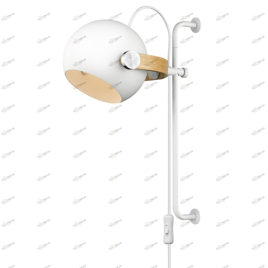 Светильник настенный D.C long, Ø18, белый/дуб Halo Design 734139