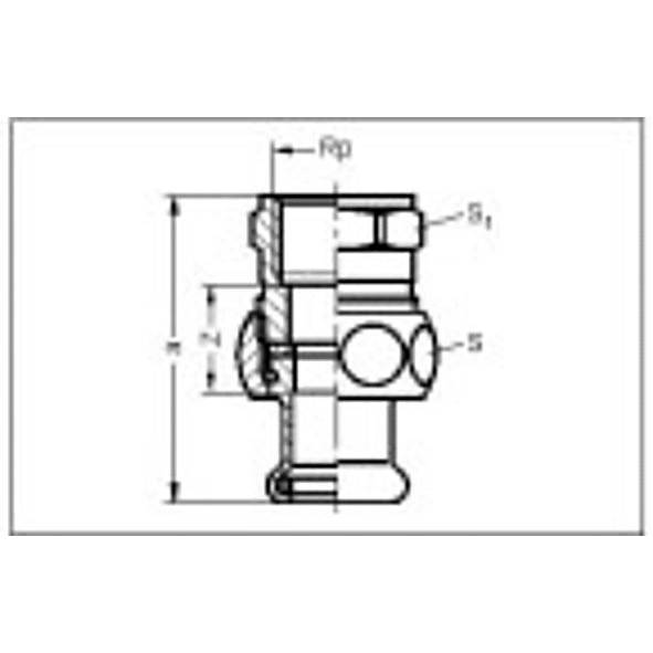 11333042112 SANHA 13330G пресс-фит. солн., бронза, сгон с плоск.упл. ВПр-ВР 42x11/2 мм  - Вид №1