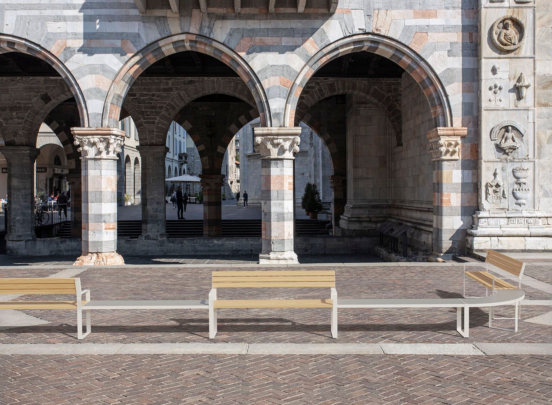 Алюминиевая скамья со спинкой Urbantime Вечнозеленый.040 ARCH-00106014