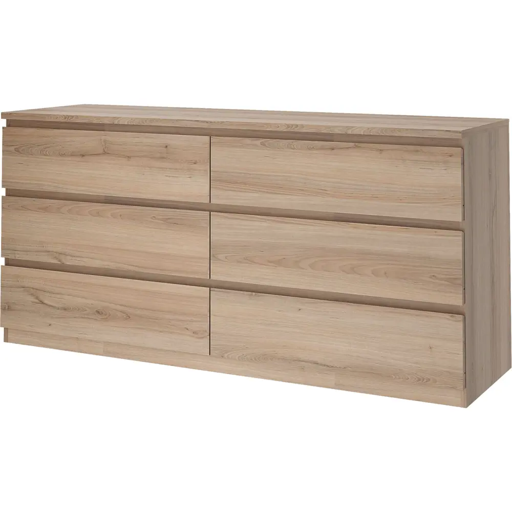 Комод Альма 6 ящиков 159x76.4x48.2 см ЛДСП цвет дуб комано Santreyd STLM-2093146 - Вид №1