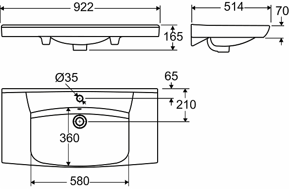 15282 Накладная раковина на столешницу  прямоугольная IFO  - Вид №1