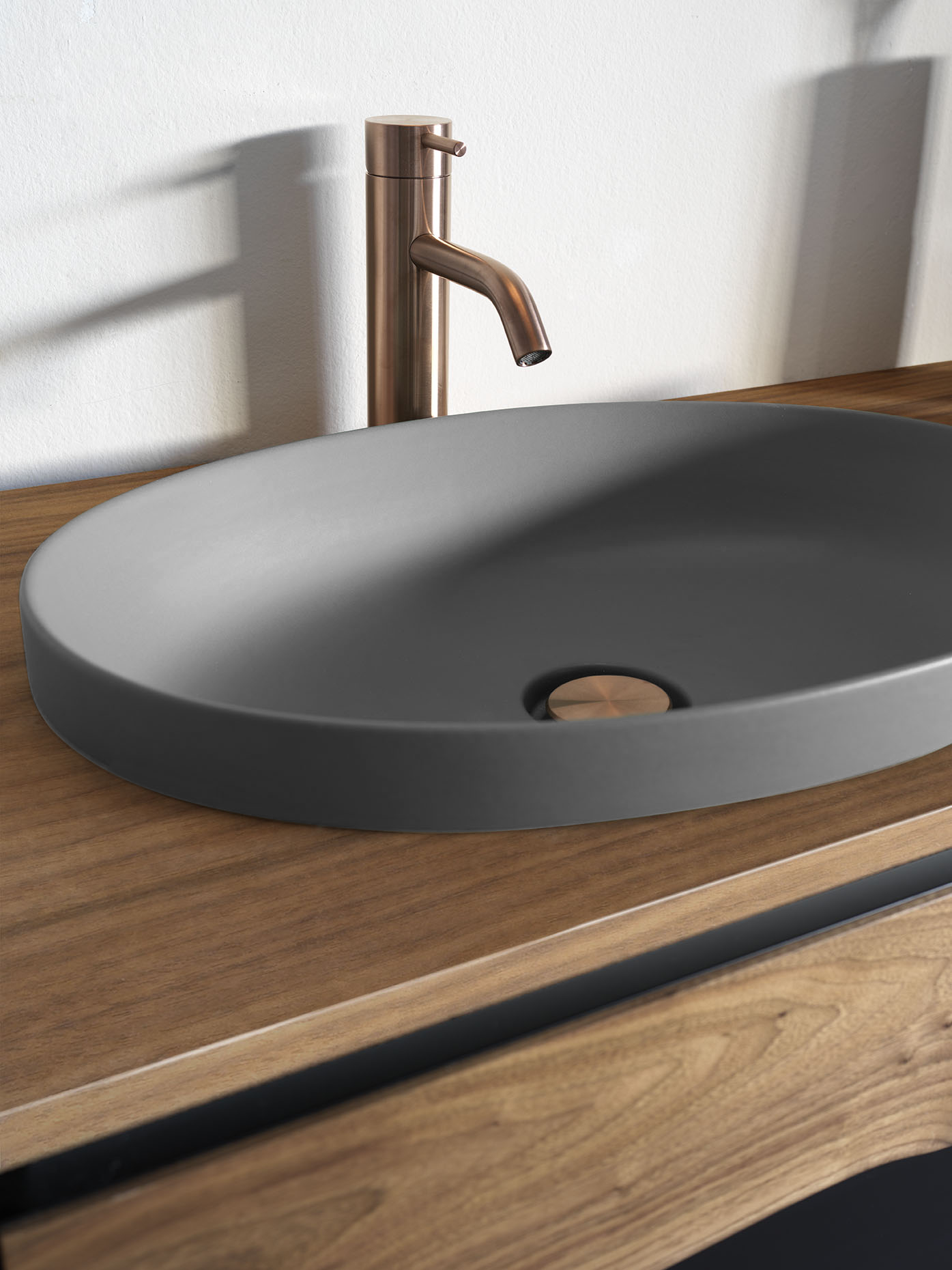 C525M1L70.101RV Тумба подвесная с 1 выдвижными ящиками 50 см A. e T. Italia TRACE Белый матовый - Дуб Италия AeT ITALIA - Вид №10