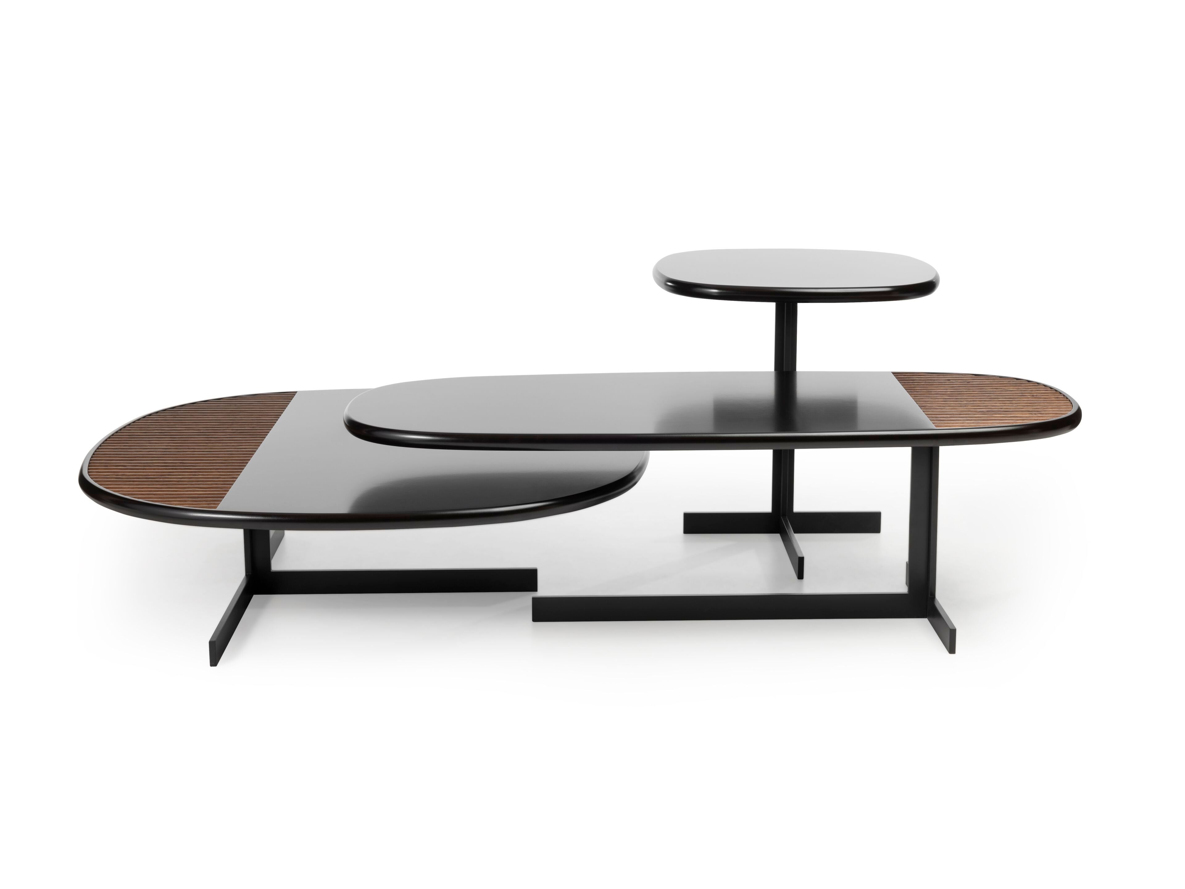 Низкий деревянный журнальный столик Bottega Intreccio TRIS NATURAE ARCH-00136231