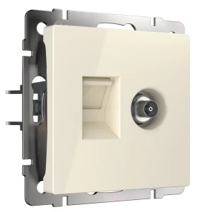 Розетка встраиваемая Werkel RJ-45 cat 6 без заземления цвет слоновая кость