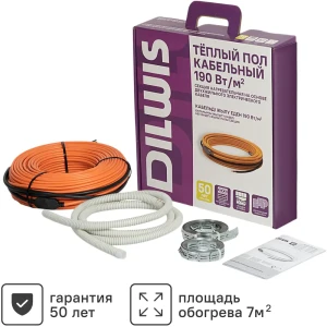 Нагревательный кабель Dilwis для системы теплого пола 1330 Вт 89394476