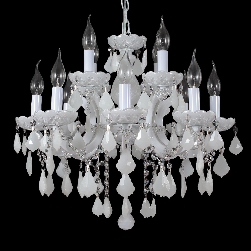 Дизайнерская подвесная люстра Crystal Lux Ines SP8+4 White белая CRYSTAL LUX ДИЗАЙНЕРСКИЕ, INES WHITE 109256 Белый  - Вид №1