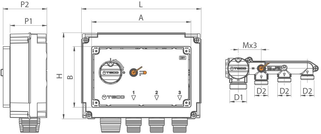 TECO Трехходовой одинарный запорный газовый коллектор K2 sun-id-1478213 - Вид №3
