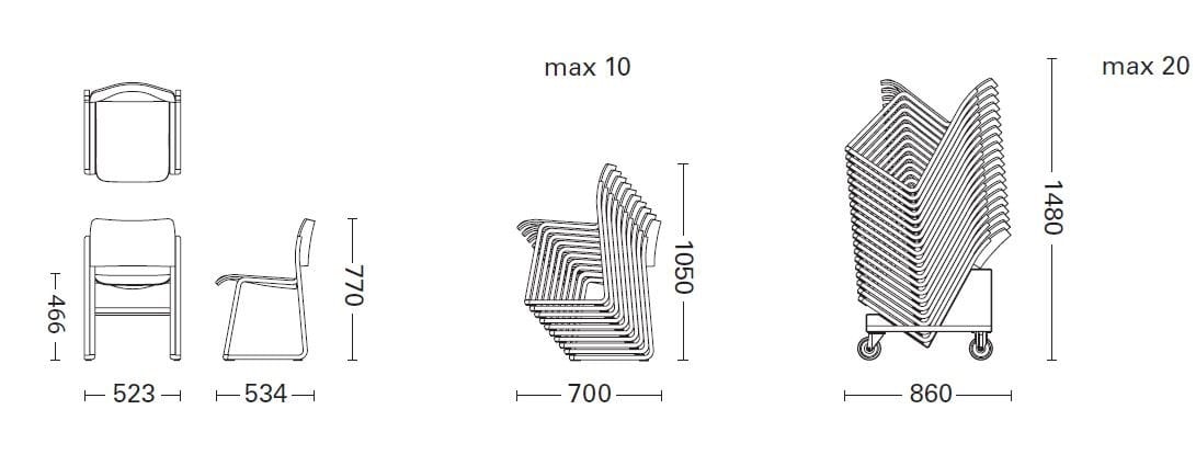 Штабелируемый деревянный стул Howe 40/4 ARCH-00022644 - Вид №6