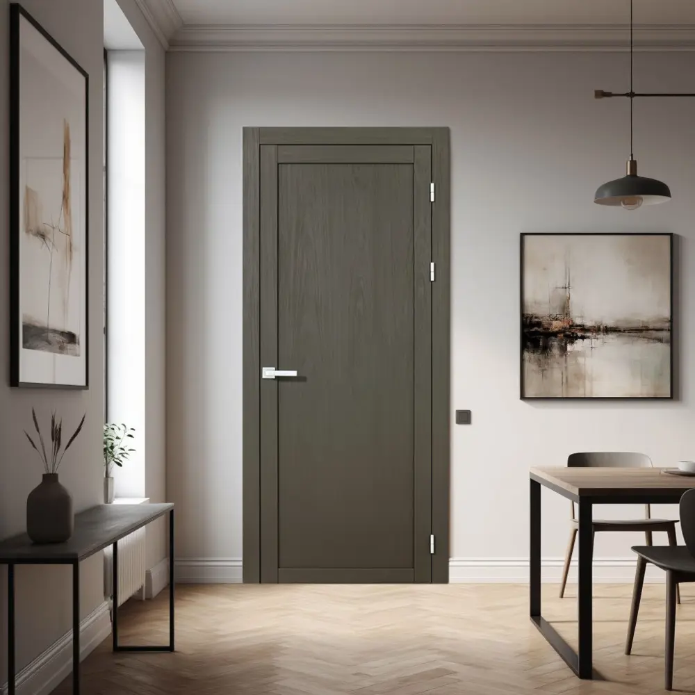 Дверь межкомнатная глухая Корсика 90x230 см полипропилен цвет каменное дерево с замком и петлями 89446499 STLM-2098000 PORTIKA  - Вид №7