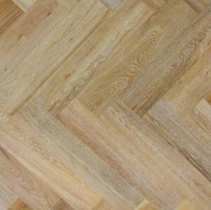 Паркет Ёлка Marco Ferutti Hermitage Беленый Дуб Любая на выбор с брашью (Текстурированная) 610х122 мм.