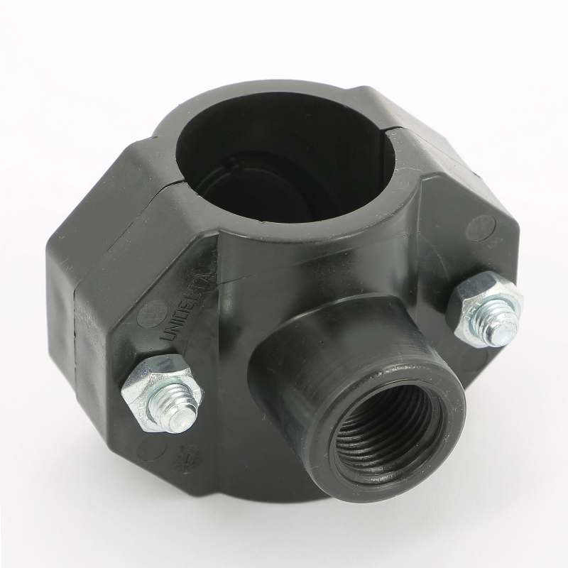 Врезка монтажная Unidelta зажим-В 40х1/2" 2 болта, для труб ПНД полипропилен PP-B 1019040002 - Вид №4