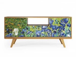 Тумба под телевизор с ящиком и принтом синяя с зеленым Thimon THE IDEA  210228 Зеленый;синий;разноцветный