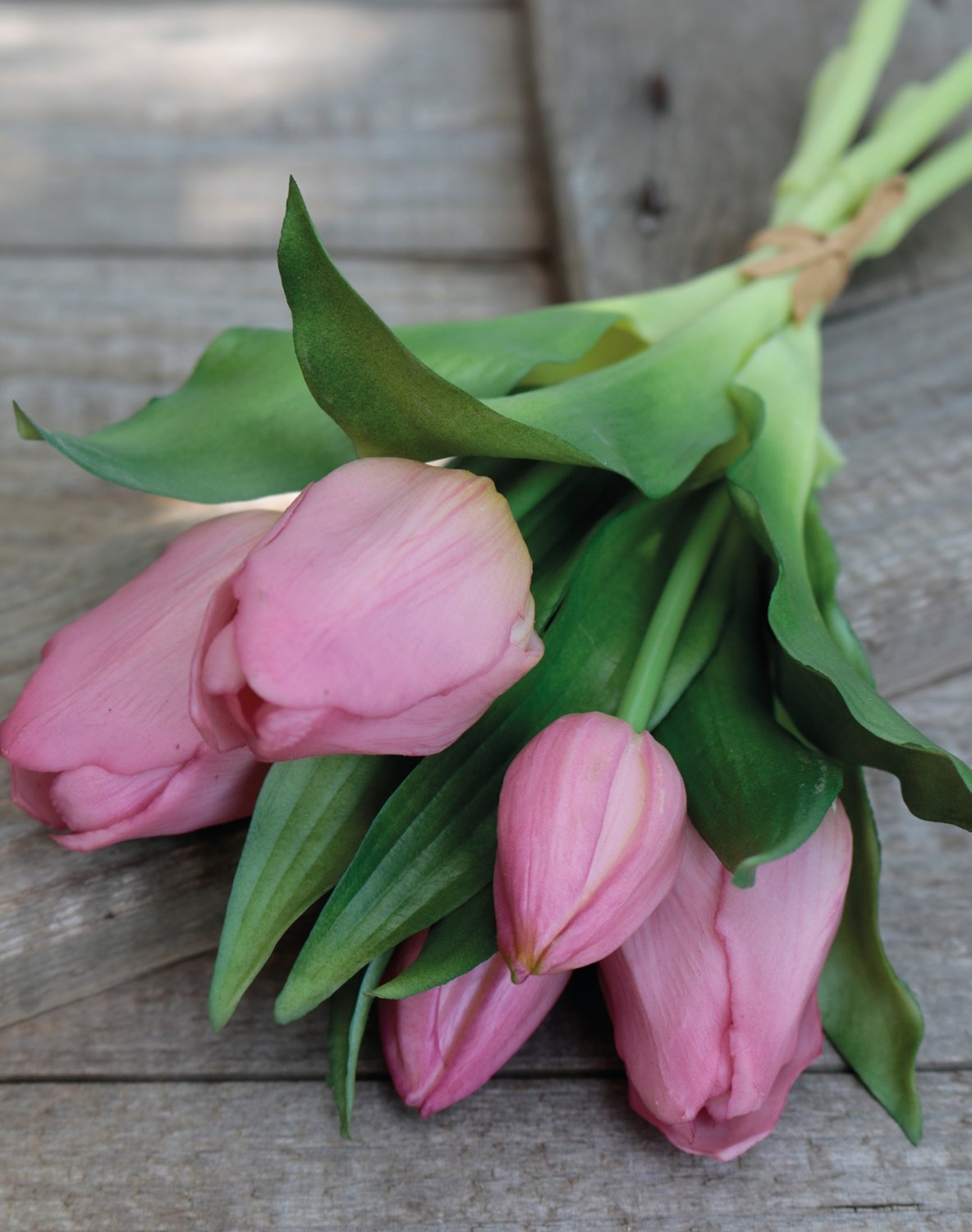 2941 220 a3 Букет искусственных тюльпанов, 5-кратный, 28 см, светло-фиолетовый H-andreas  - Вид №5