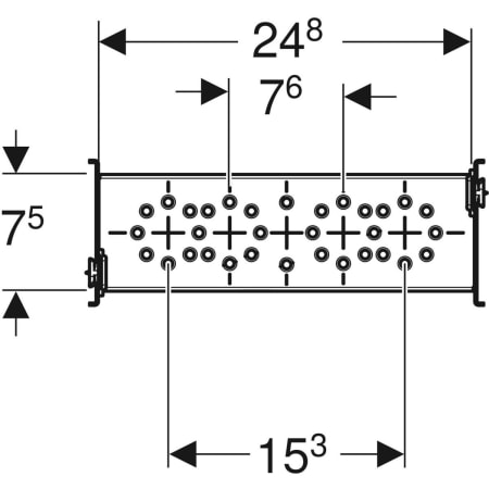461.038.00.1 Траверса Geberit GIS для настенного смесителя наружного монтажа, 153 см, на два повода воды Geberit  - Вид №2