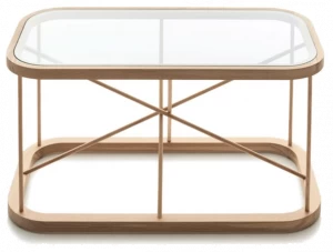 Woodnotes Прямоугольный журнальный столик из дерева и стекла
