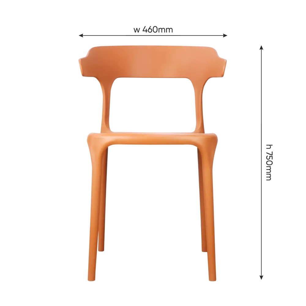 Кухонный стул Treet Roero 48x74x46.5 см каркас пластик спинка полипропилен цвет терракотовый STLM-2062031 - Вид №2