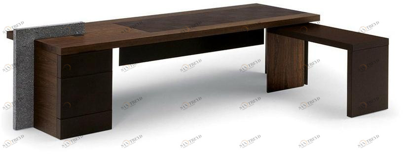 Poltrona Frau Прямоугольный письменный стол из дерева с ящиками L'ufficio - sistemi direzionali sun-id-1497260