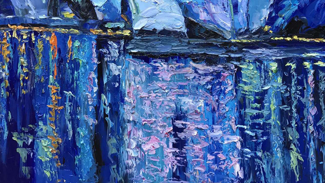 Картина на холсте 100х100 см "Сидней" EVENHOME КАРТИНЫ МАСЛОМ 129942 Голубой;синий  - Вид №1