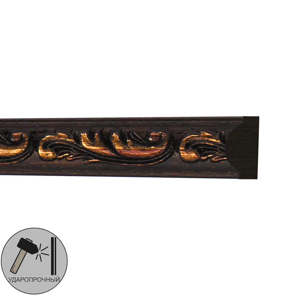 Молдинг настенный полистирол Decomaster 130-966 коричневый 80х15х2000 мм STLM-2009707