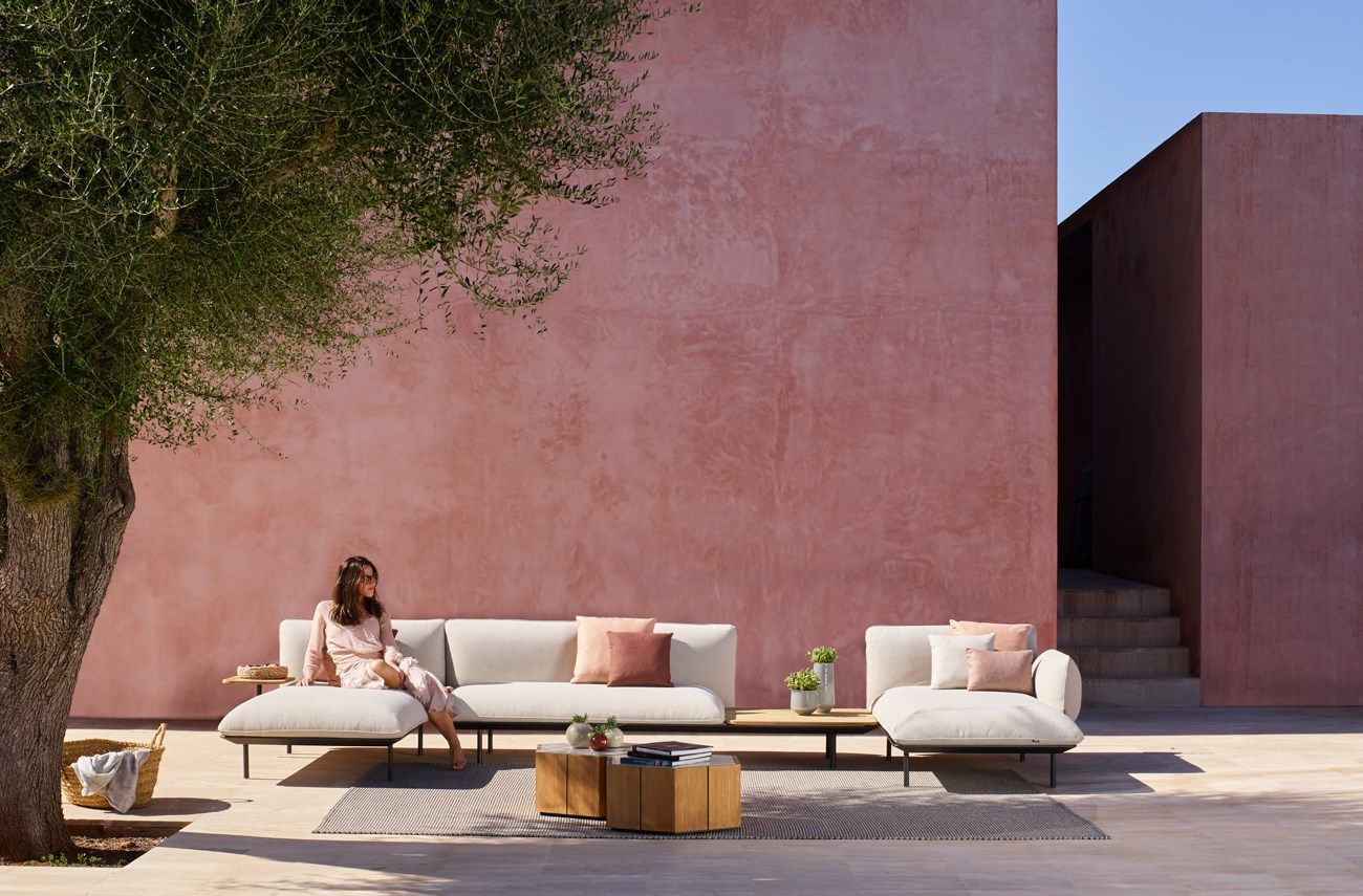 Тканевый угловой модульный садовый диван TRIBÙ Senja ARCH-00108940 - Вид №5