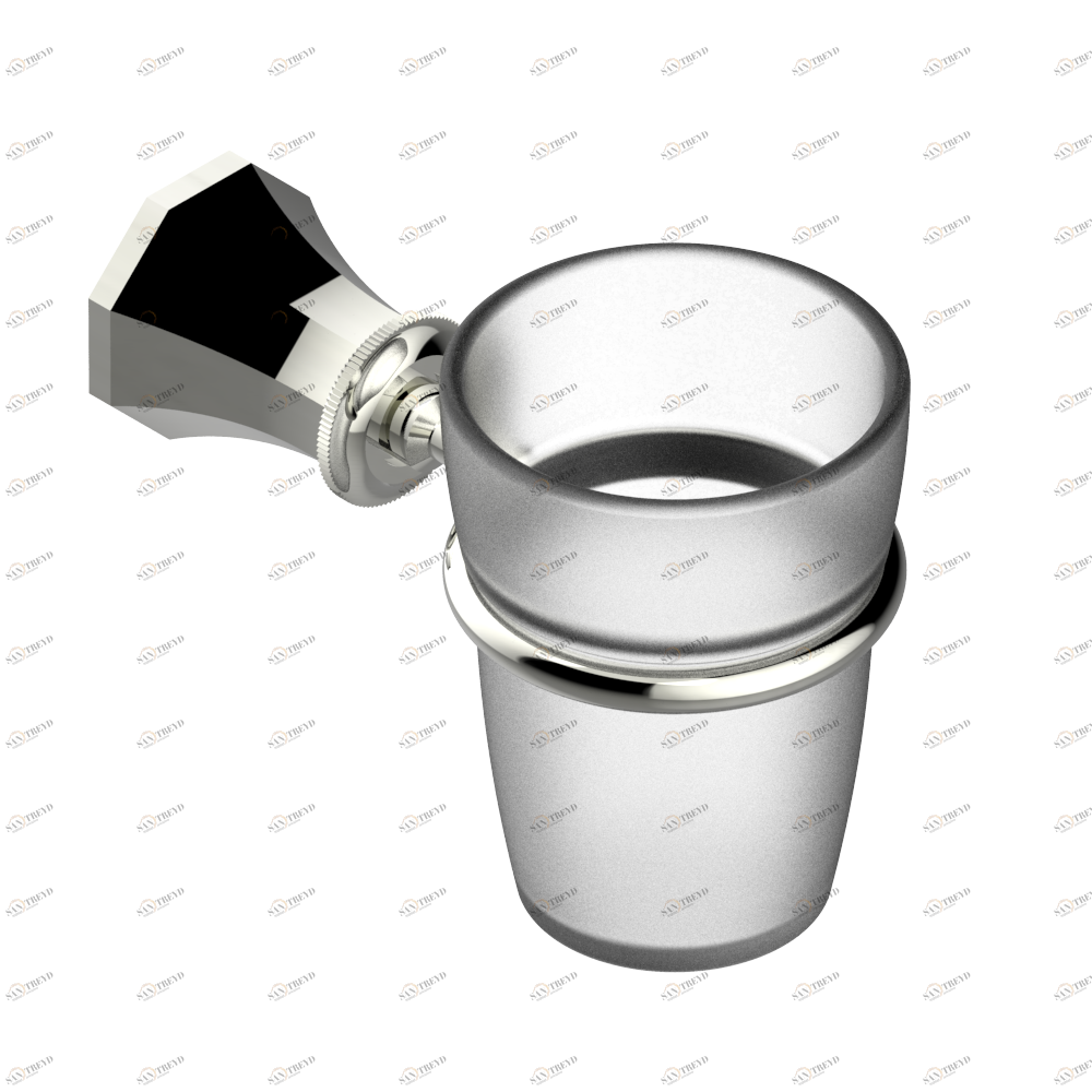 A55-536 Стакан настенный для зубных щёток Thg-paris Art Déco с рукоятками Покрытие PVD матовый никель A55-536 CAT.F