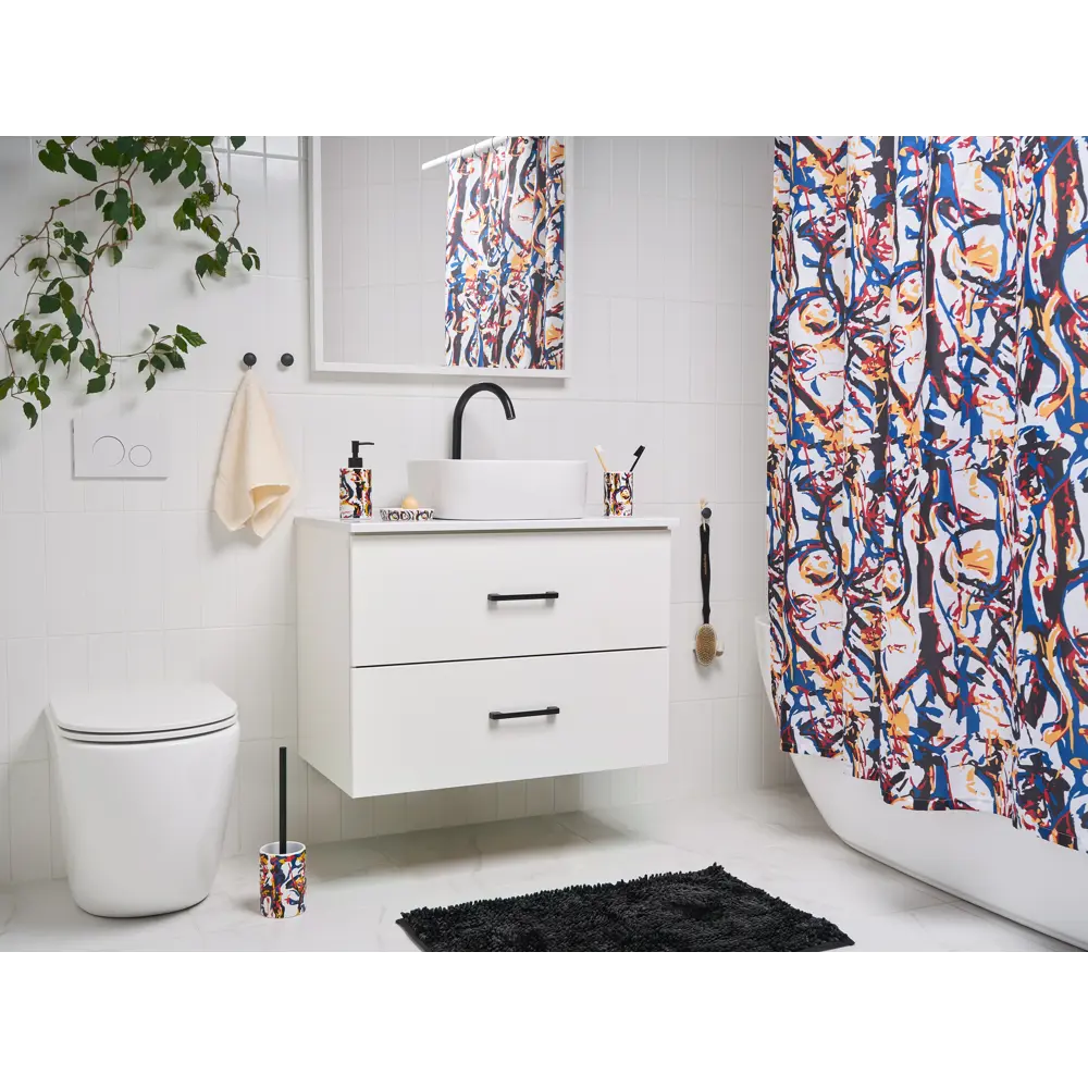 Коврик для ванной комнаты Moroshka Expressia 50x80 см цвет черный STLM-2138489 - Вид №5