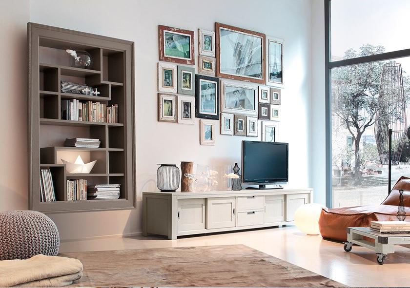 Devina Nais Модульная стенка для хранения из массива дерева с подставкой под телевизор sun-id-1417615 - Вид №2