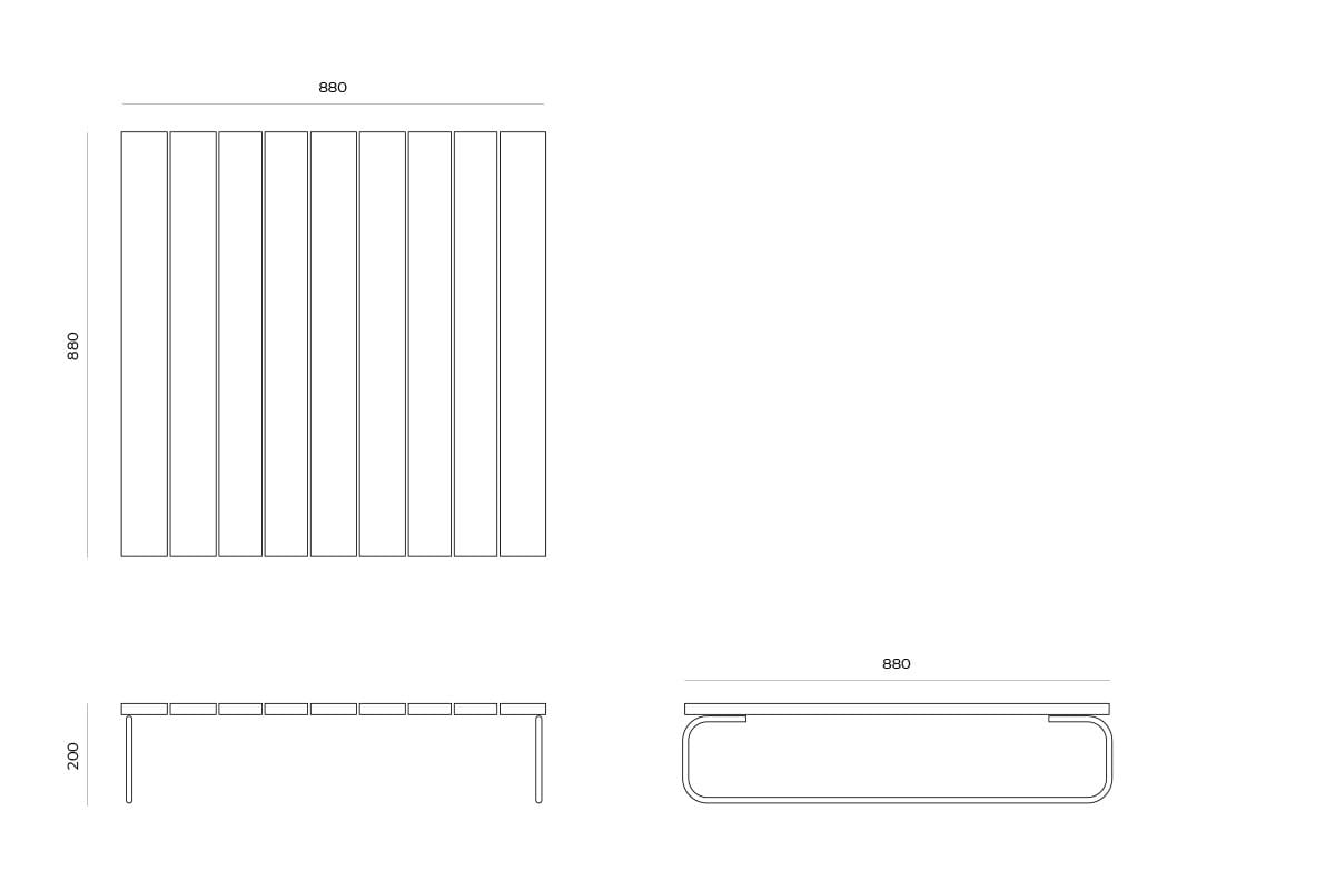 Квадратный низкий садовый журнальный столик из ясеня April Furniture ISY ARCH-00139100 - Вид №7