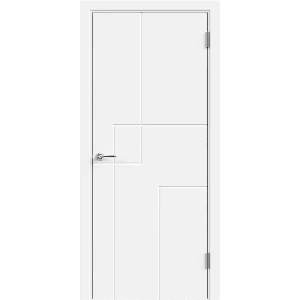 Комплект двери Контур глухая 90x200 см эмаль цвет белый с добором 150 мм VELLDORIS STLM-2198067