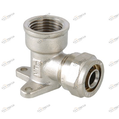 VTm.354.N.002005 Фитинг обжимной – угольник с креплением (водорозетка) Valtec 20 мм х 3/4" 