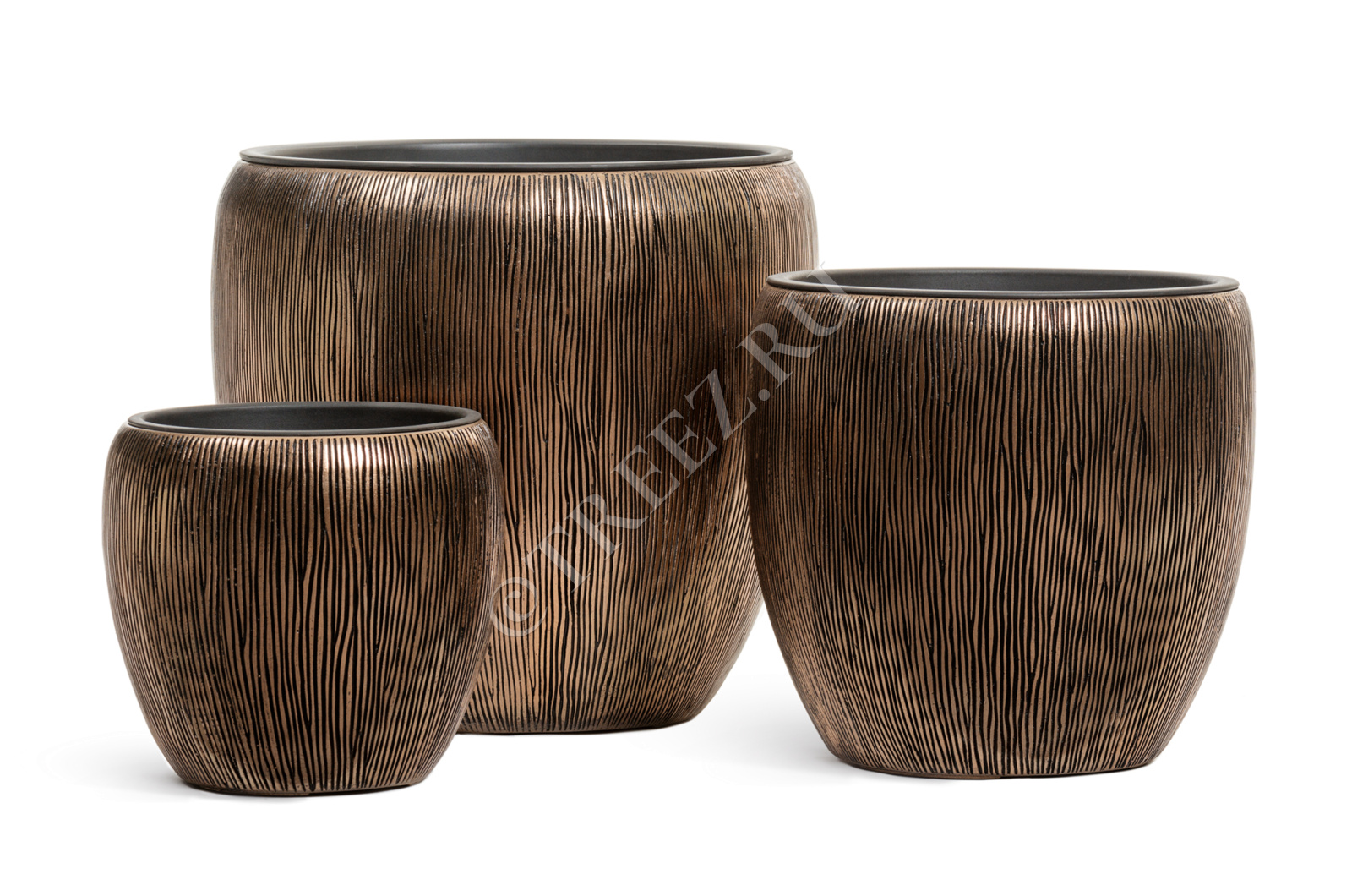 41.3320-06-044-BRS-39 Кашпо  Effectory - серия Wow - Конус-Чаша - Тёмное матовое золото Цветочная коллекция 