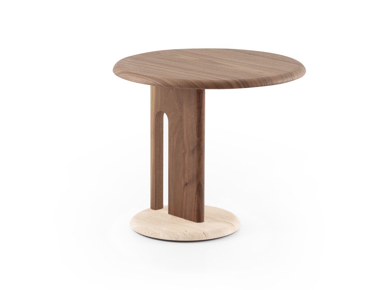 Журнальный столик с основанием из травертина и каркасом из грецкого ореха Morica Design Haute Couture ARCH-00042966 - Вид №1
