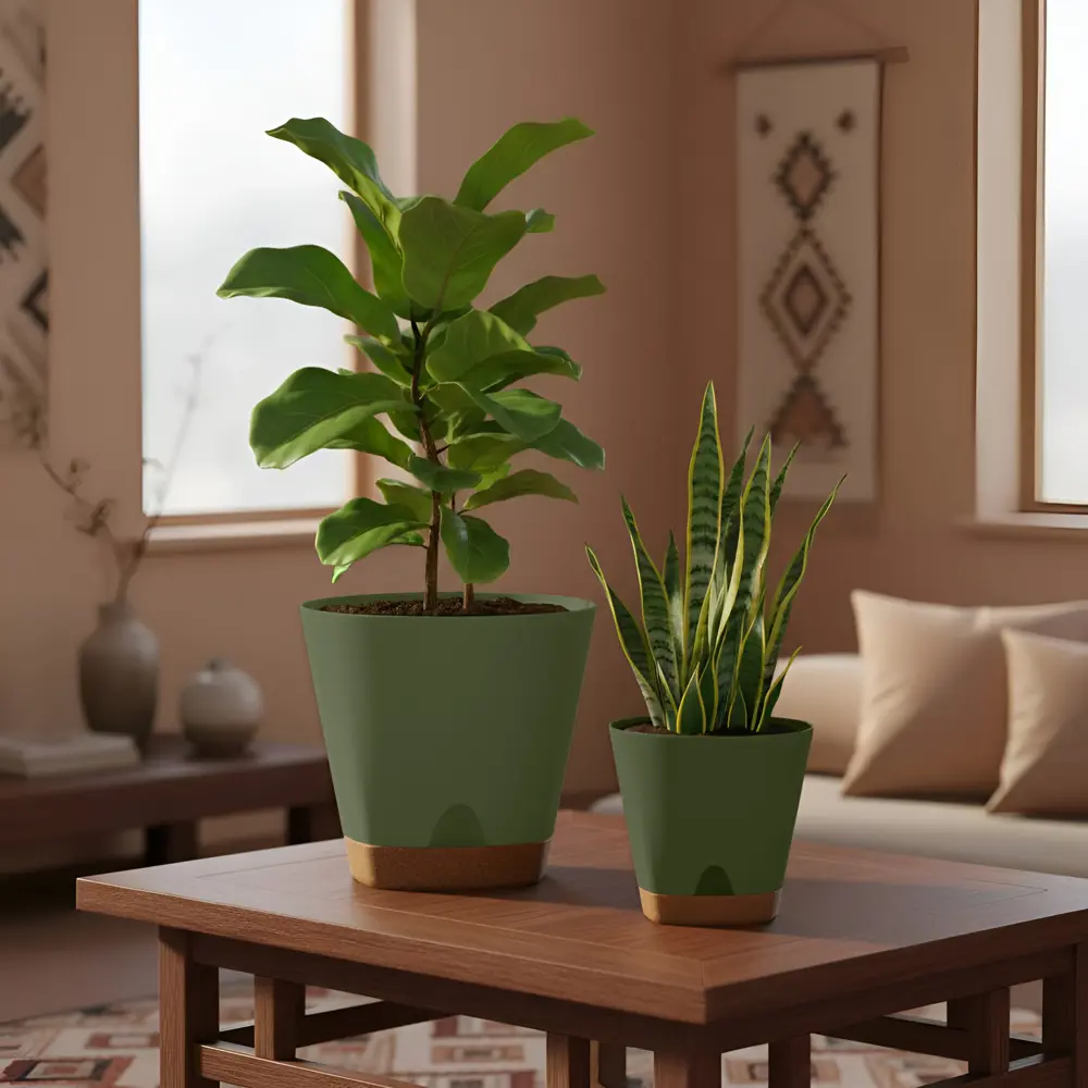 Горшок для цветов Ingreen Wood Ø14 h13 см v1.35 л пластик тайга 89452790 STLM-2039423 - Вид №3