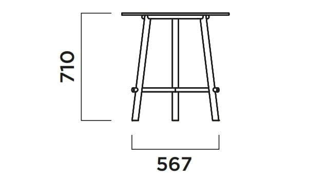 Высокий круглый стальной журнальный столик с столешницей из Fenix-NTM® Infiniti Record Contract ARCH-00126588 - Вид №2