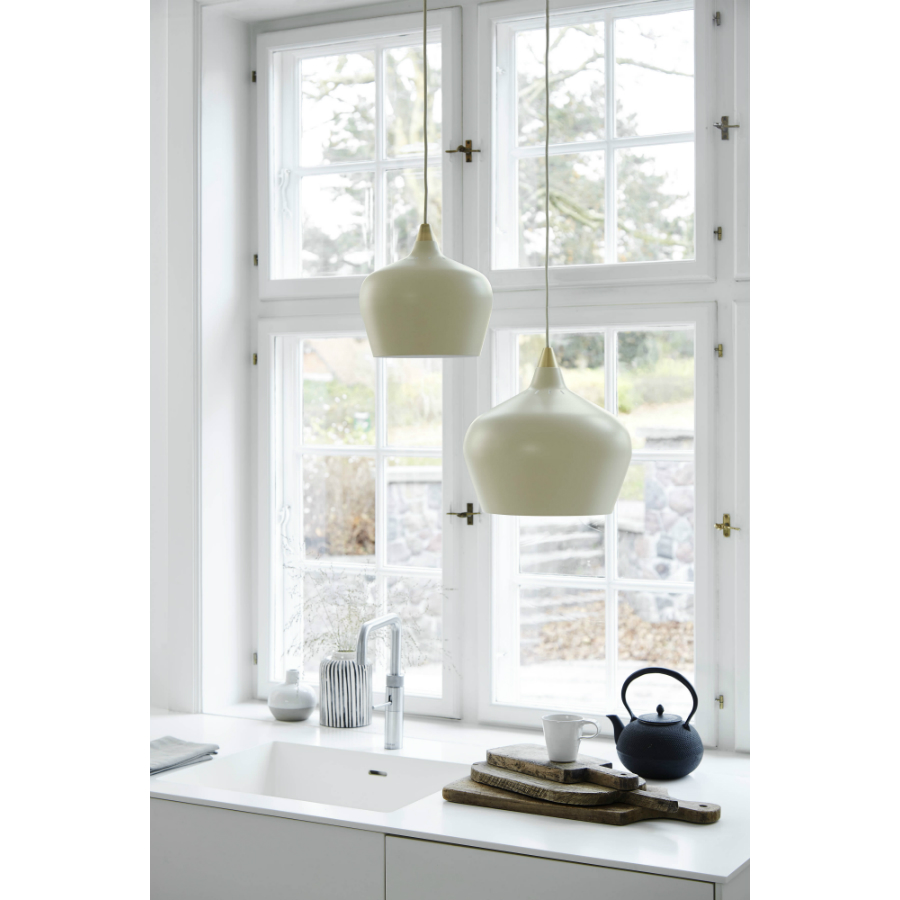 1442330184001 Лампа подвесная cohen large, 22хD25 см, серо-коричневая матовая, коричневый шнур Frandsen  - Вид №1