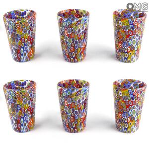 1365 ORIGINALMURANOGLASS Набор из 6 стаканов Гото Миллефиори - Millefiori Goto in Murrine - муранское стекло 8 см
