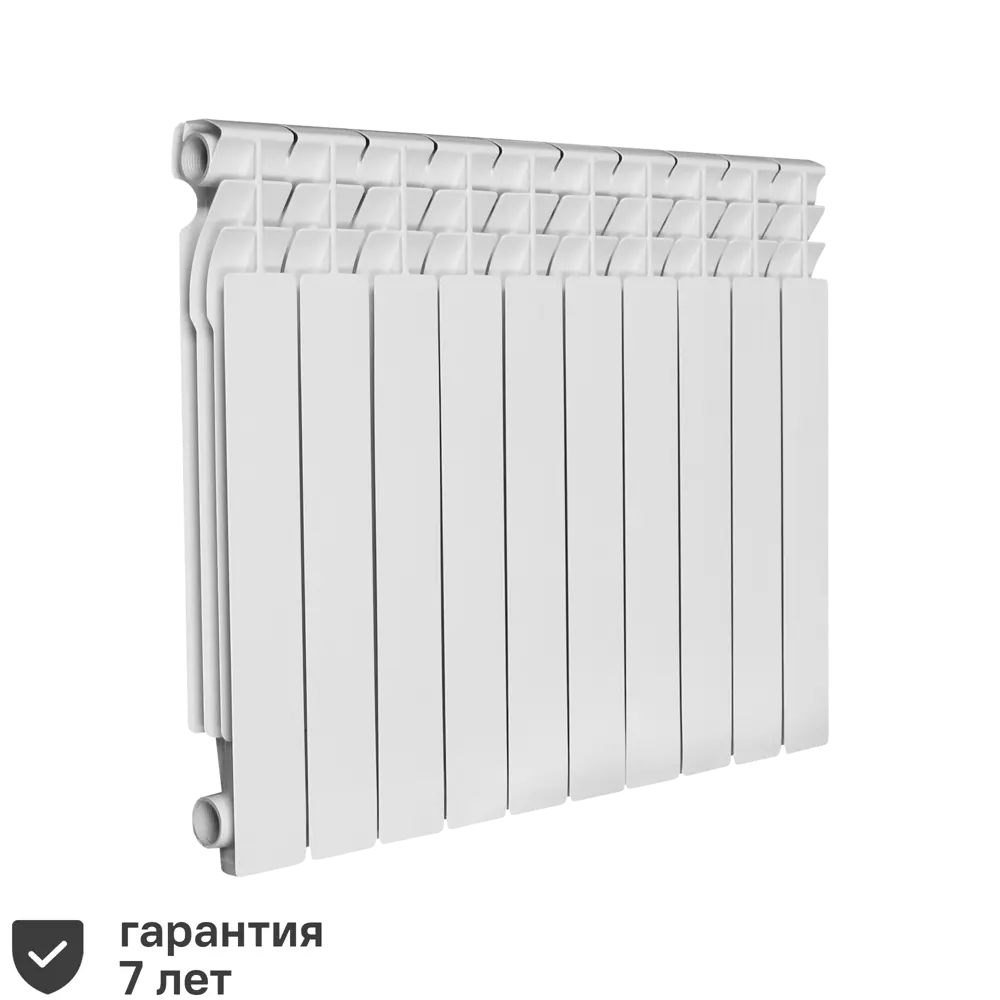 Радиатор секционный Oasis Aluminium 500/70 10 секций боковое подключение алюминий белый STLM-2149022