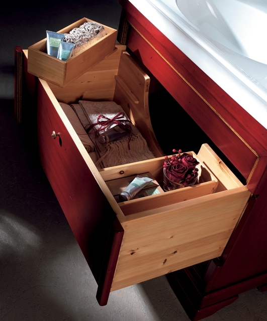 8015 Tifernoit Красно-соломенная лакированная композиция для ванной комнаты Bagno  - Вид №3