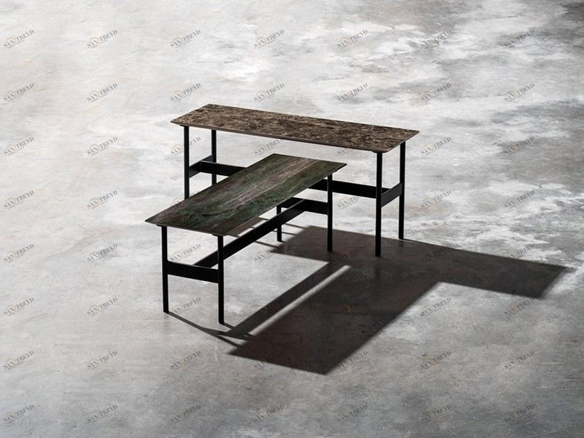 Devina Nais Прямоугольный журнальный столик из стекла под мрамор sun-id-1455798