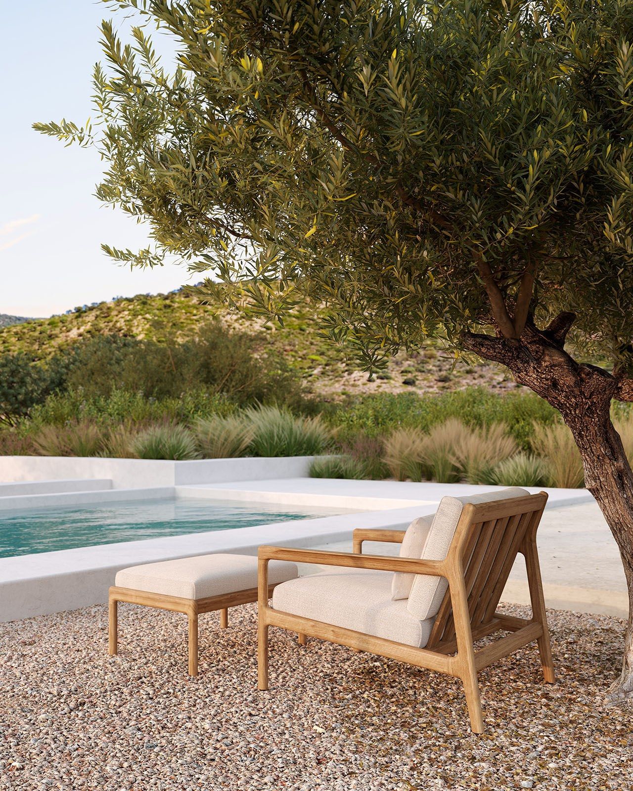 Прямоугольная Садовая подставка для ног из ткани и тика Ethnicraft Джек ARCH-00152301 - Вид №16