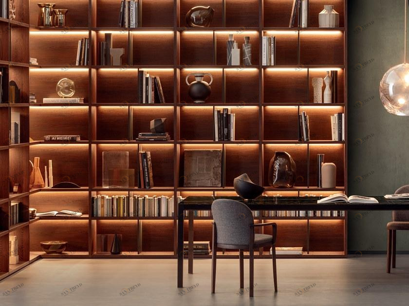 PIANCA Модульный угловой книжный шкаф из дерева Spazioteca sun-id-1510089