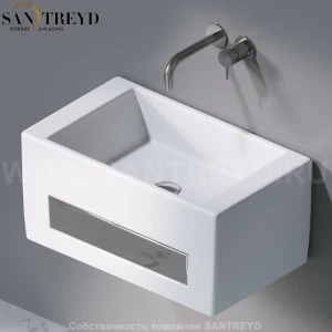 L116101 Подвесная раковина настенная прямоугольная A. e T. Italia Tower белая