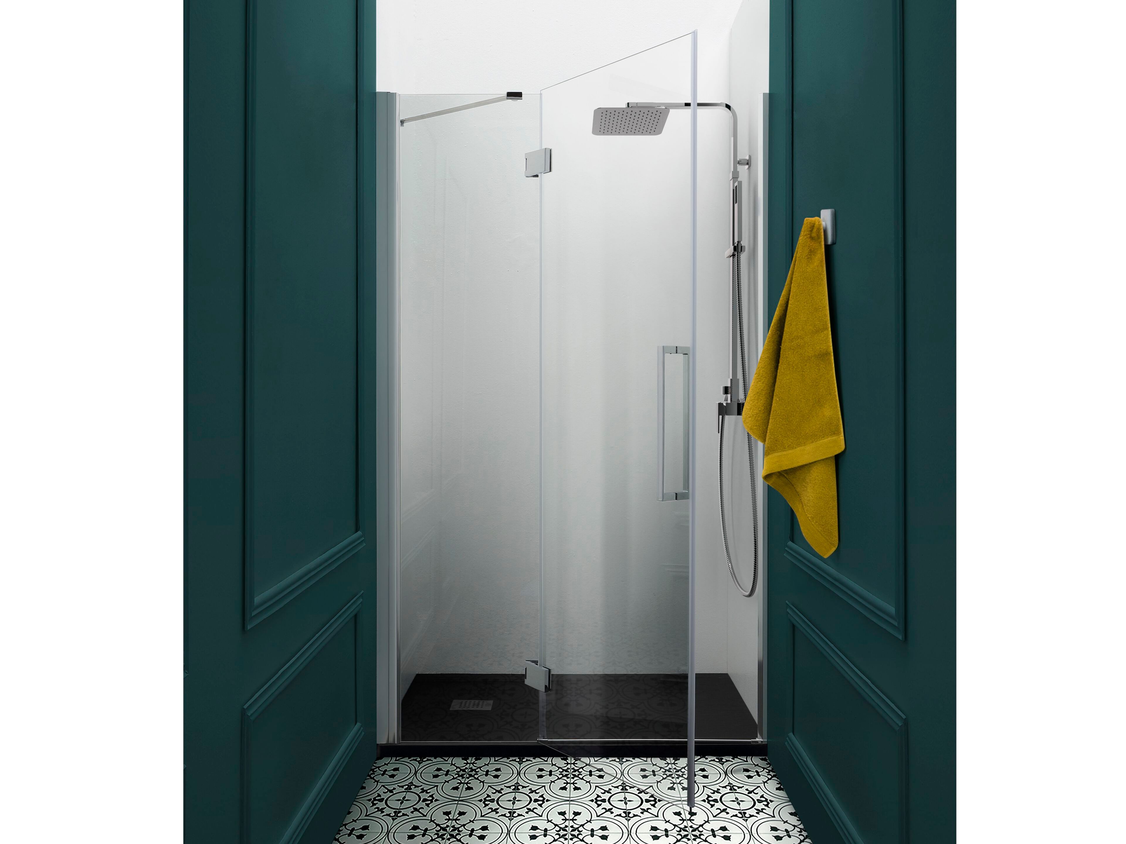 Алюминиевая и стеклянная нишевая душевая кабина с распашной дверью TAMANACO TEPB43 ARCH-00126135